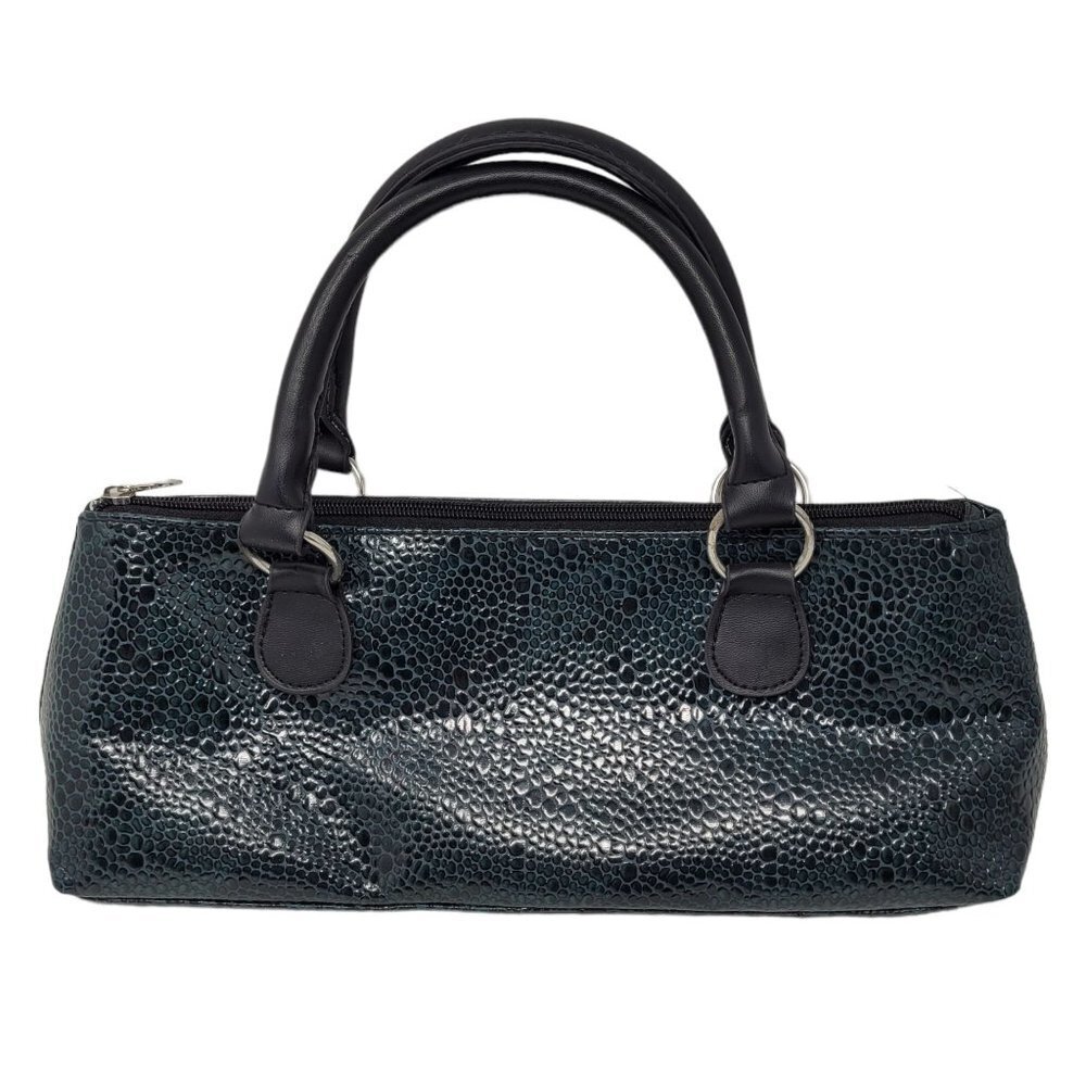 Primeware Wine Clutch bag Insulated zip up  Blue green snake croc